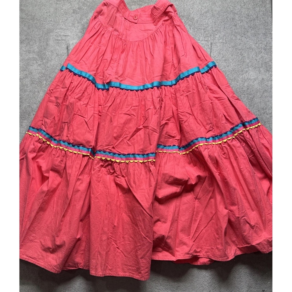 Vintage 80s Pink Tiered Skirt 10 Western Prairie Country Square Dance Festival
